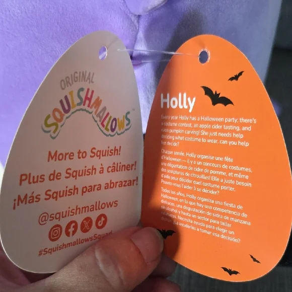 Original Squishmallow Holly, Halloween Treat Pail, New - Picture 5 of 13